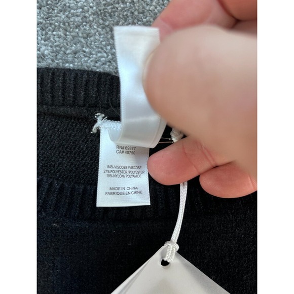 Marla Wynne Layers Oversized Black Cable Knit‎ Pullover Sweater XL - Picture 9 of 12